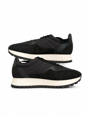 ZARA Platform Sneakers Women’s 9 EU 40 Black Suede Leather Nylon Chunky Shoes